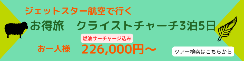 パッケージツアー クライストチャーチ